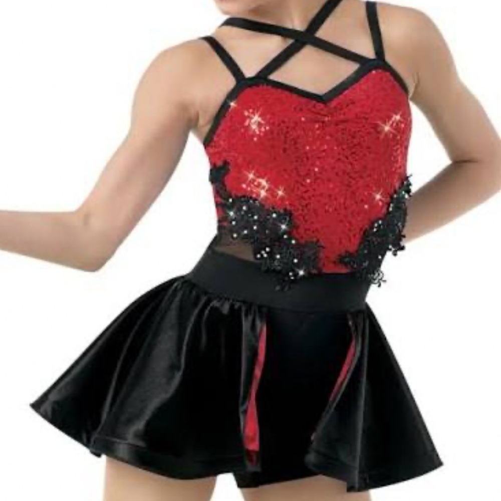 Weissman Red and Black Kids Dance Costume